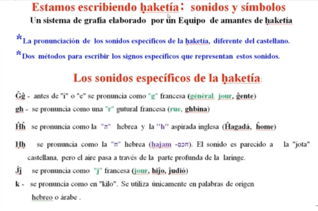 Proposición para una grafía de ḥaketía